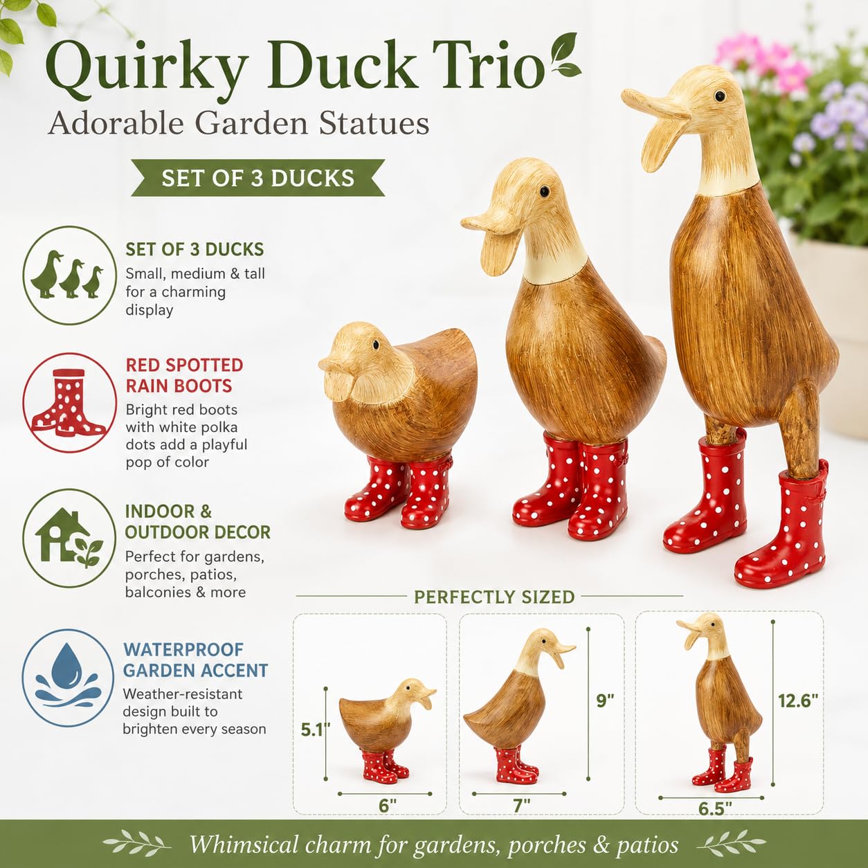 Amazon.com: Duck with Boots, Yard Decorations Yard Art Garden